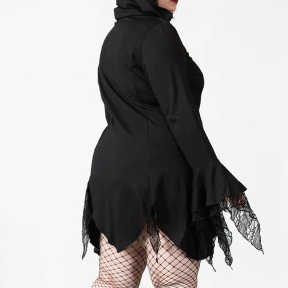 Killstar Moonzone Long-line Zip Hoodie - Size 2XL - Picture 6 of 6